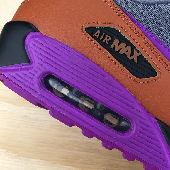 Nike Air Max 90 Essential Grey Purple Sneakers Sz - Picture 8 of 8